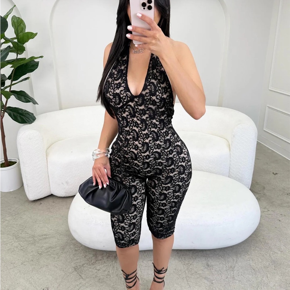 Elegant Black Lace Jumpsuit